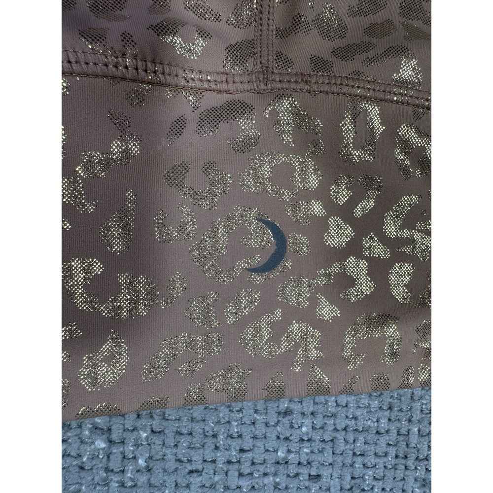 Zyia Active Leggings Womens 8-10 Pink Gold Metallic Leopard Print Activewear - Picture 9 of 9